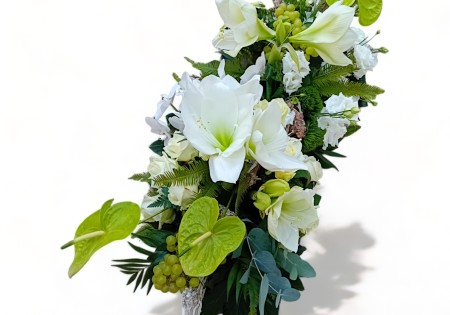 Rouwstuk met amaryllis